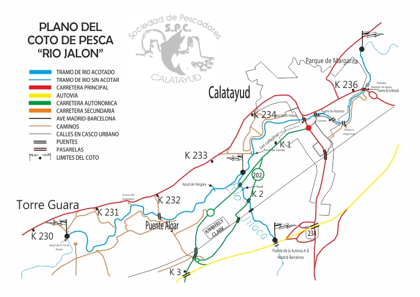 Domando Peces, Mapa Coto Río Jalón Calatayud